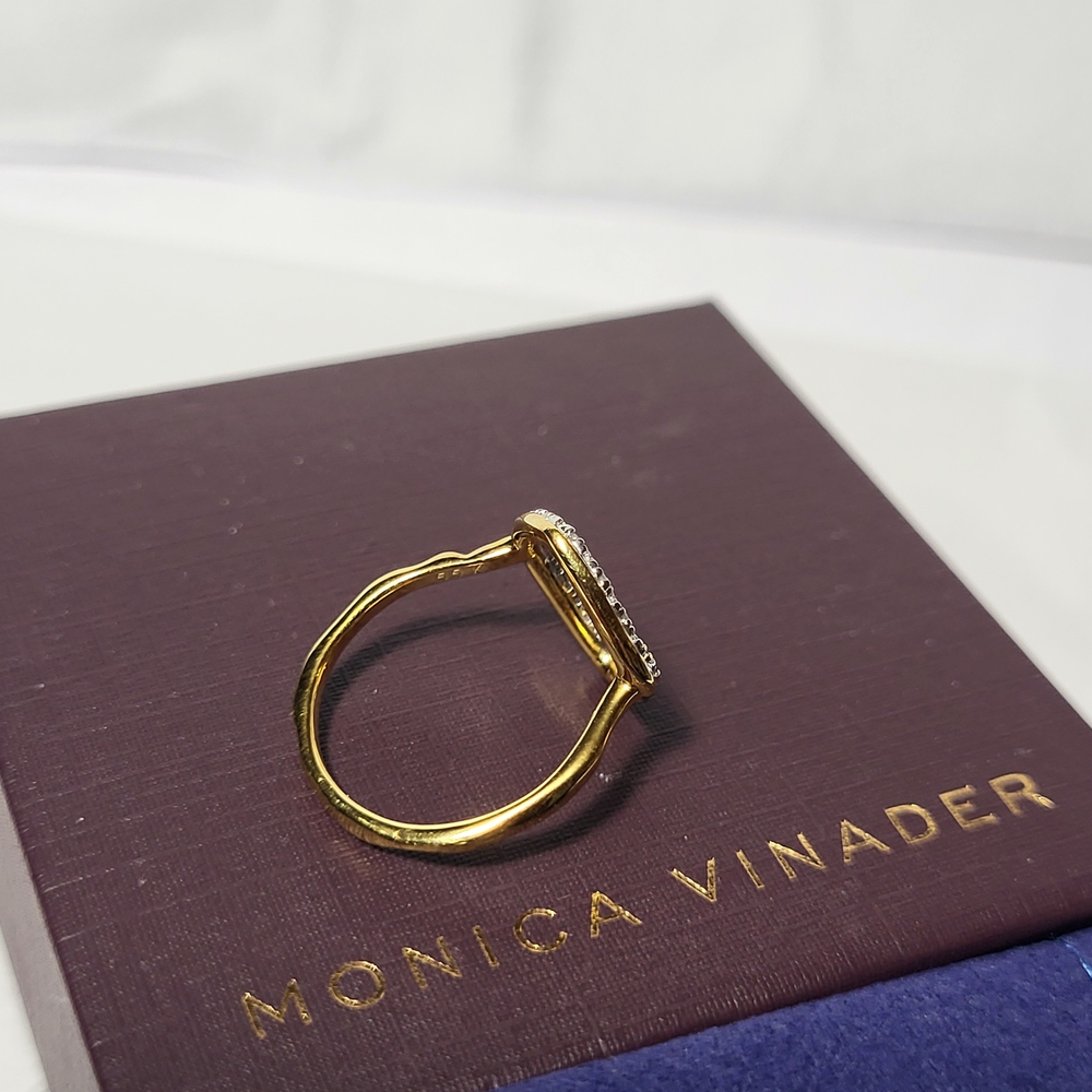 Monica Vinader Gold and Silver Riva Kite Diamond Ring.  # 300 - Picture 6 of 14